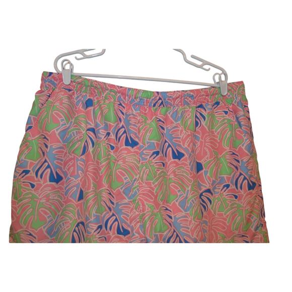 Vineyard Vines Swim Shorts Mens 2XL Pink Tropical Palm Leaf Mesh Lined Trunk - Picture 5 of 8